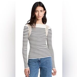 A.L.C. Navy and White Striped Long Sleeve Top